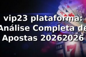vip23 plataforma: Análise Completa de Apostas 2026/2026 🚀